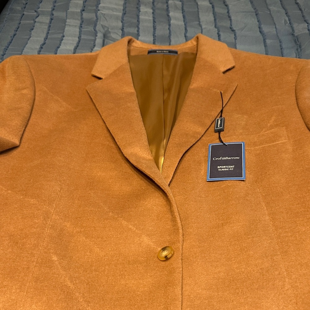 NWT croft & barrow camel color Single-Button Notch Lapel Blazer